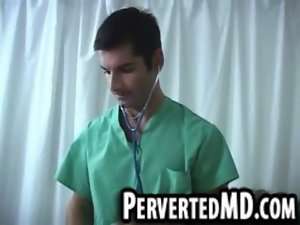 This luscious hunk doctor is performing attractive oral sex