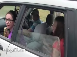 attractive ladies fellatio pecker in car