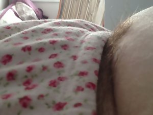 wifes fatty soft belly & soft shaggy snatch in jammies