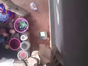 Kannada neighbour aunty bathing