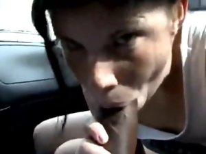 Cheating wife dick sucking in the car